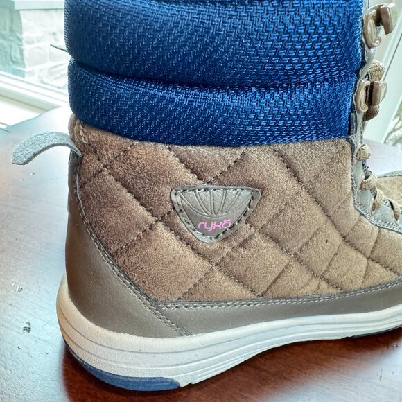 Ryka Aurora Beige Quilted Lace Up Boots - Picture 8 of 13